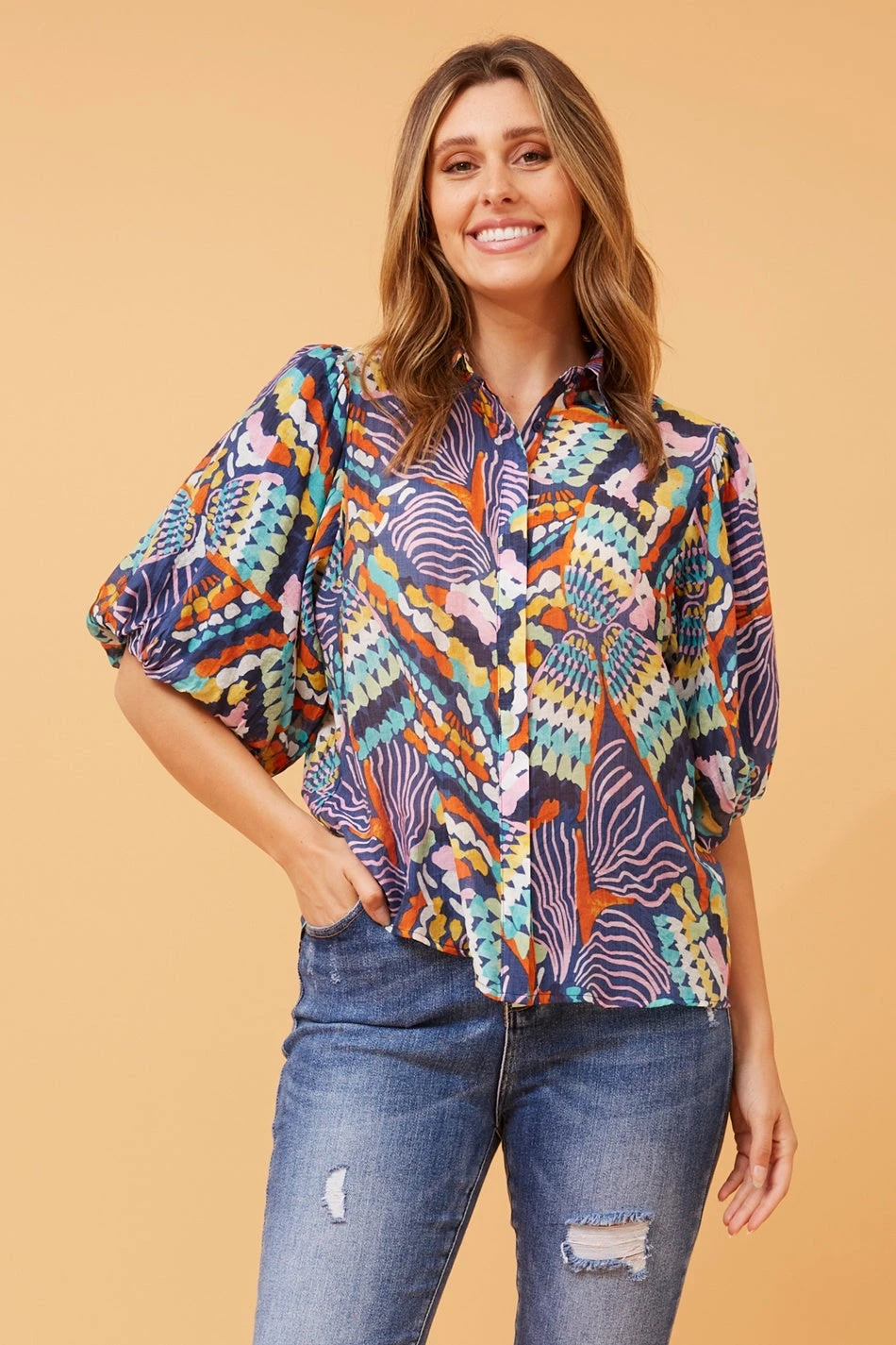 WILKIE PUFF SLEEVE BOHO TOP - Image 3