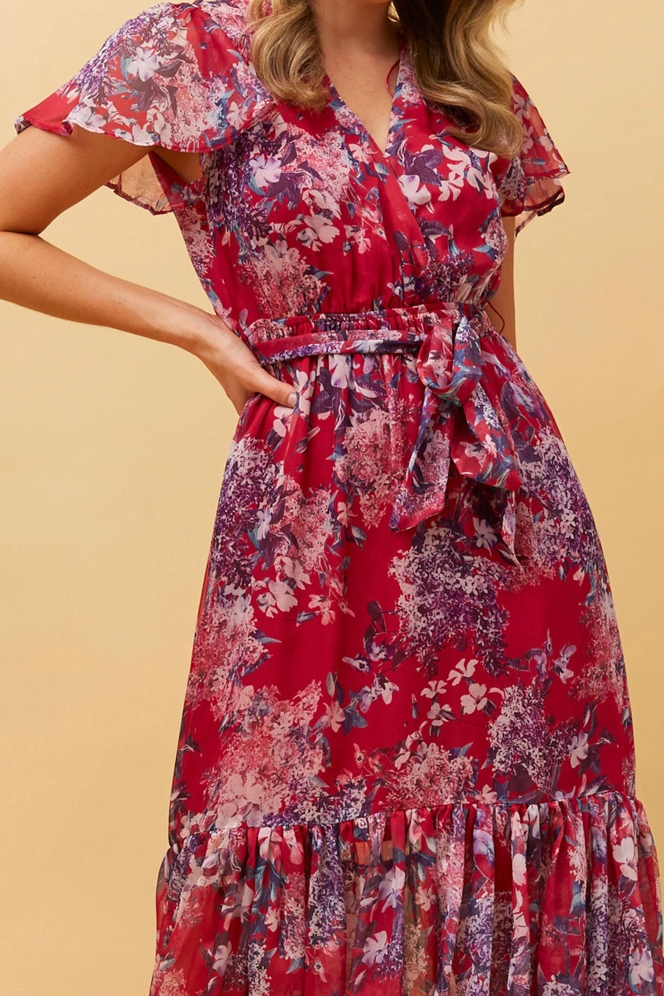 DAWN FLORAL TIERED MIDI DRESS - Image 5