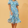 SIREN FLORAL MIDI DRESS