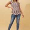 SHELLY ABSTRACT PRINT SHELL TOP