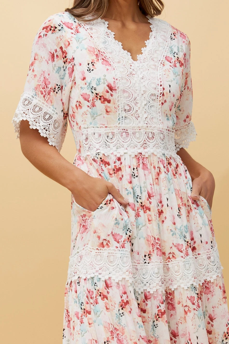 BYRON LACE TRIM FLORAL MAXI DRESS - Image 5
