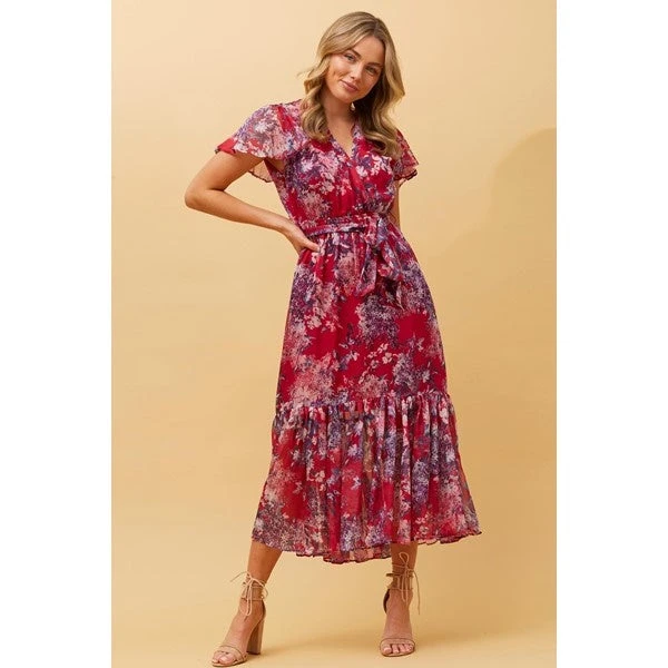 DAWN FLORAL TIERED MIDI DRESS - Image 9