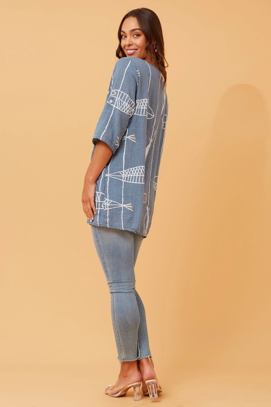 VALERIA FISH PRINT TOP - Image 6