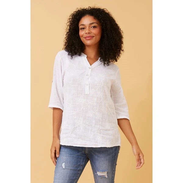 KAI FLORAL EMBROIDERY DETAIL TOP - Image 12