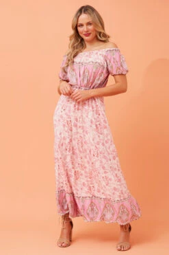 ULTIMA PAISLEY BOHO MIDI DRESS
