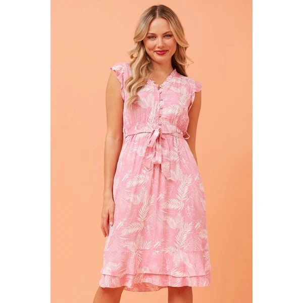 RAVINA LEAF PRINT SHORT DRESS - Image 7