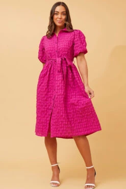MEMPHIS CHECK PATTERN SHIRT DRESS