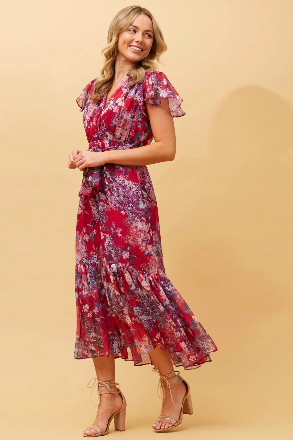 DAWN FLORAL TIERED MIDI DRESS - Image 2