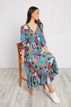 PRINTED BOHO MAXI DRESS