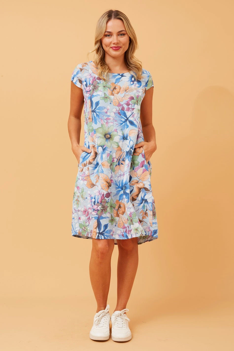 SISLEY FLORAL LINEN SHIFT DRESS - Image 4