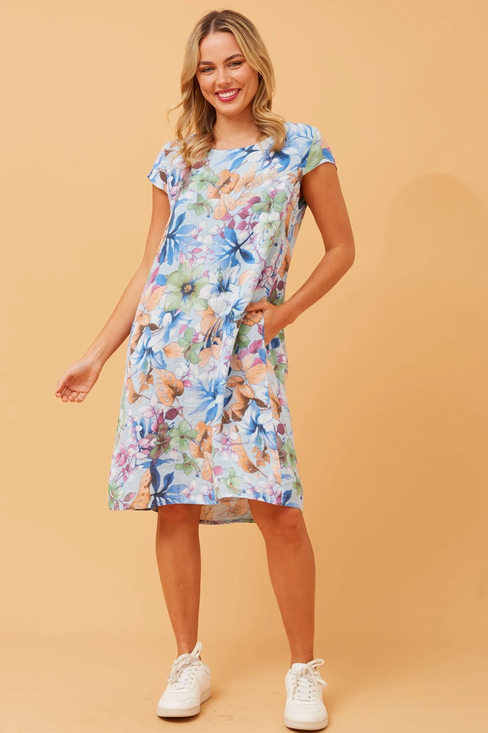SISLEY FLORAL LINEN SHIFT DRESS - Image 5