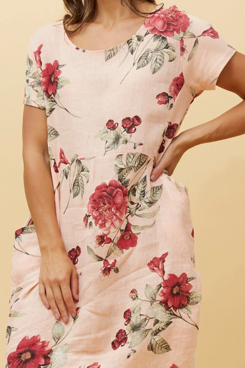 MESSINA FLORAL LINEN SHORT DRESS - Image 15