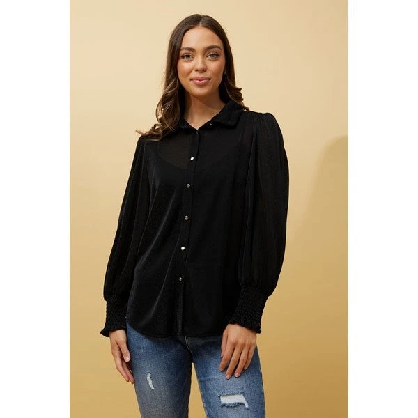 BESSIE LONG BALLOON SLEEVES GLITTER SHIRT - Image 13