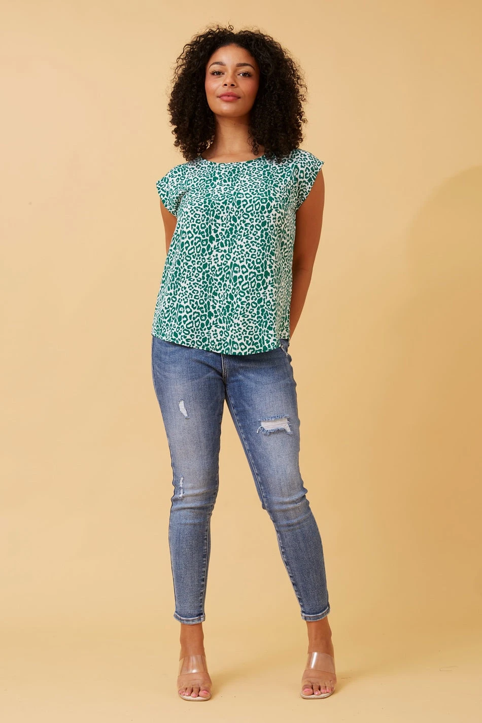 SHELLY ANIMAL PRINT TOP - Image 4