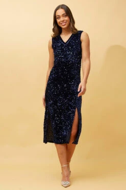 MIETTA SEQUIN MIDI DRESS