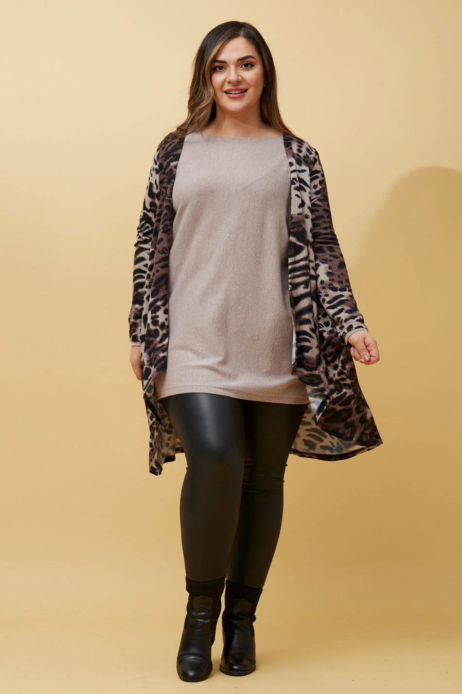 AIDEN ANIMAL PRINT WATERFALL CARDIGAN - Image 4