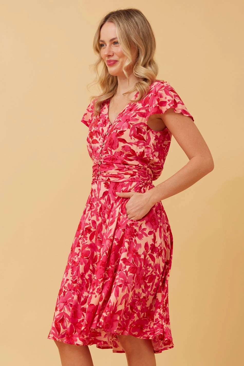 PASADENA FLORAL SHORT DRESS - Image 6