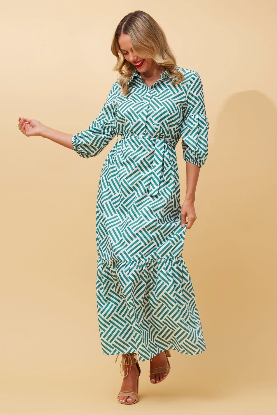 RAINA STRIPE SHIRT MAXI DRESS - Image 4