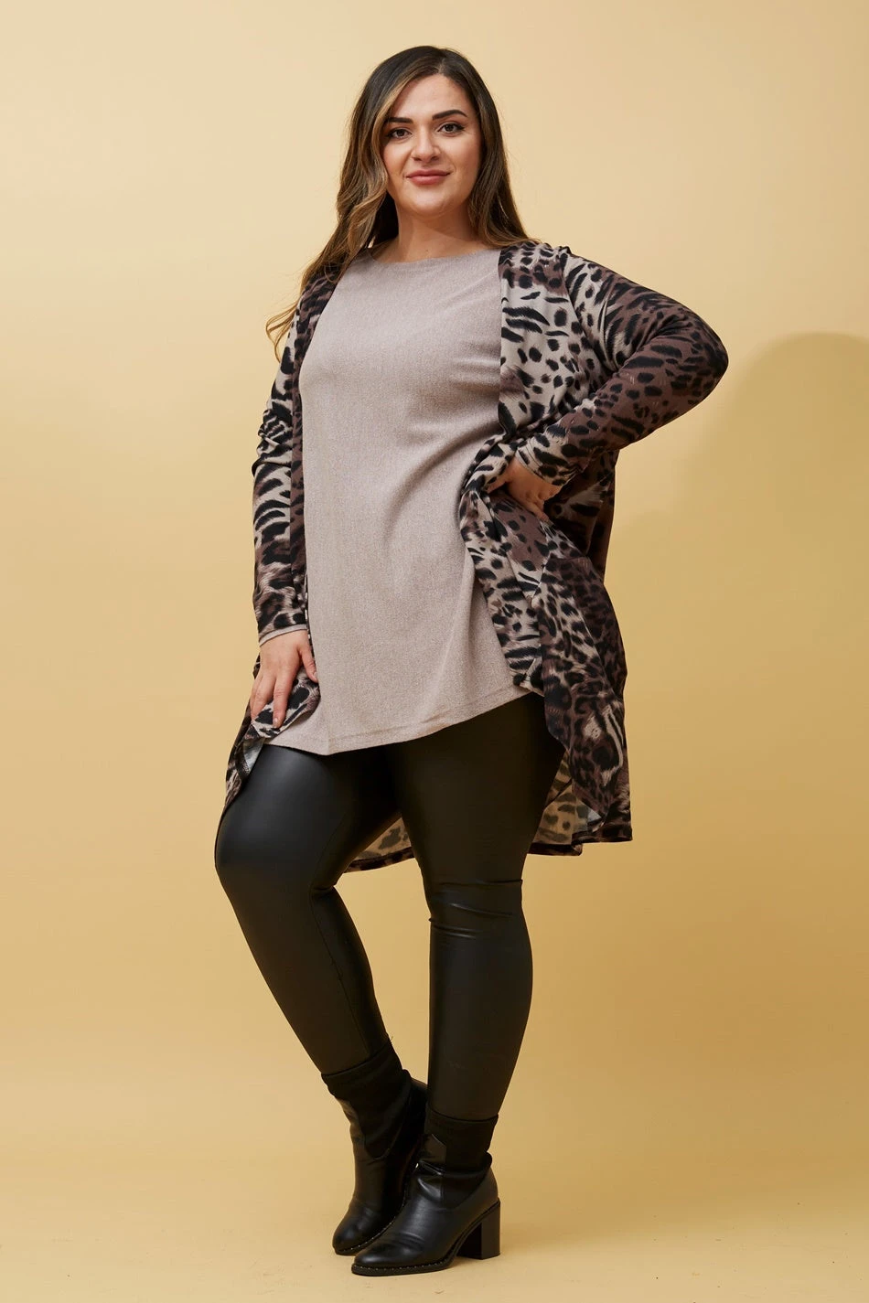 AIDEN ANIMAL PRINT WATERFALL CARDIGAN - Image 6