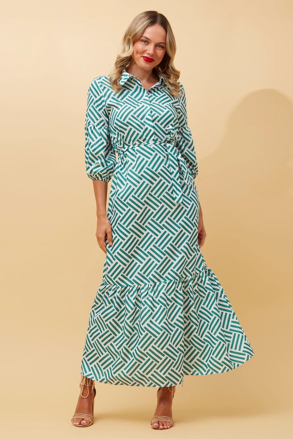 RAINA STRIPE SHIRT MAXI DRESS - Image 3