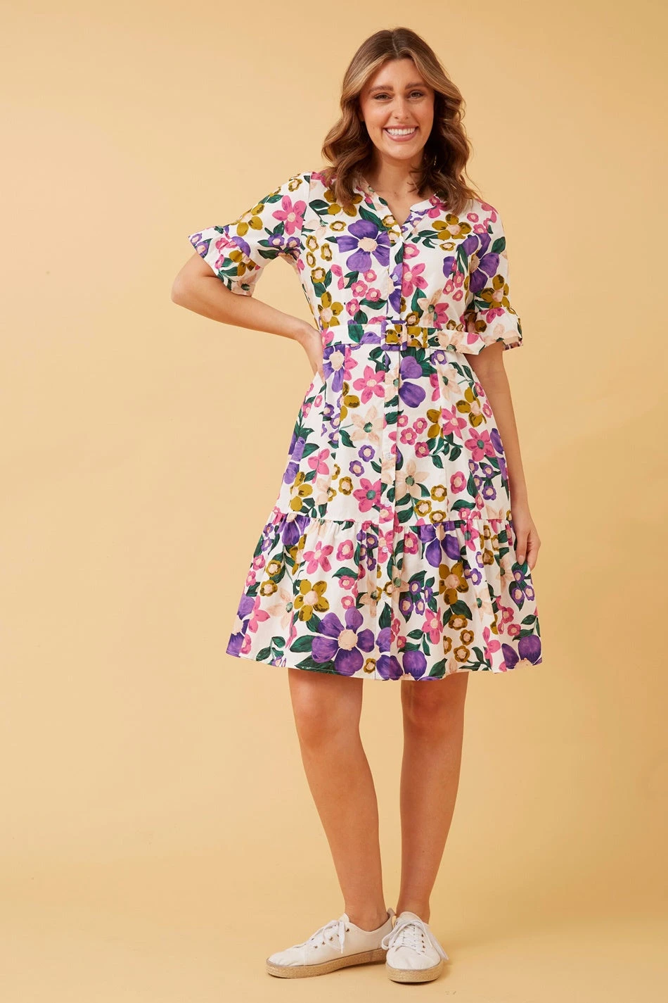 AVITA FLORAL BELTED DRESS - Image 4