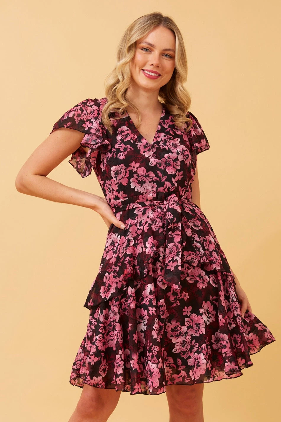 ALBA FLORAL SHORT DRESS - Image 3