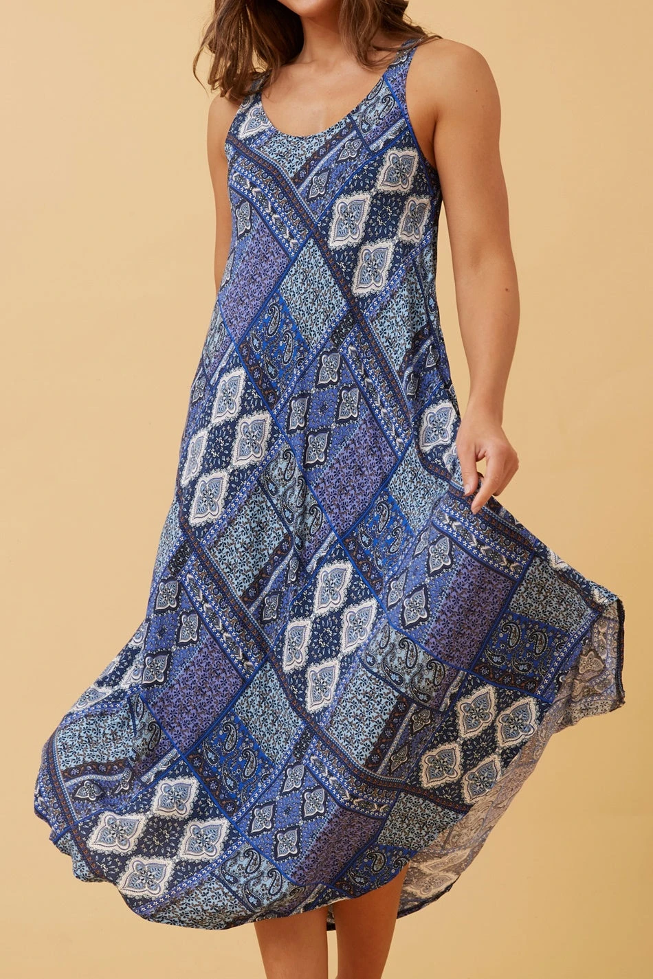 UMBRELLA PATCHWORK BOHO MIDI DRESS - Image 7