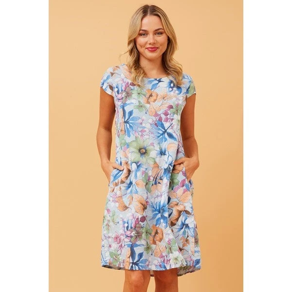 SISLEY FLORAL LINEN SHIFT DRESS - Image 8