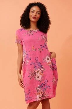 MESSINA FLORAL LINEN DRESS