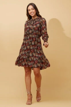 GIANNA HIGH NECK FLORAL SHORT DRESS