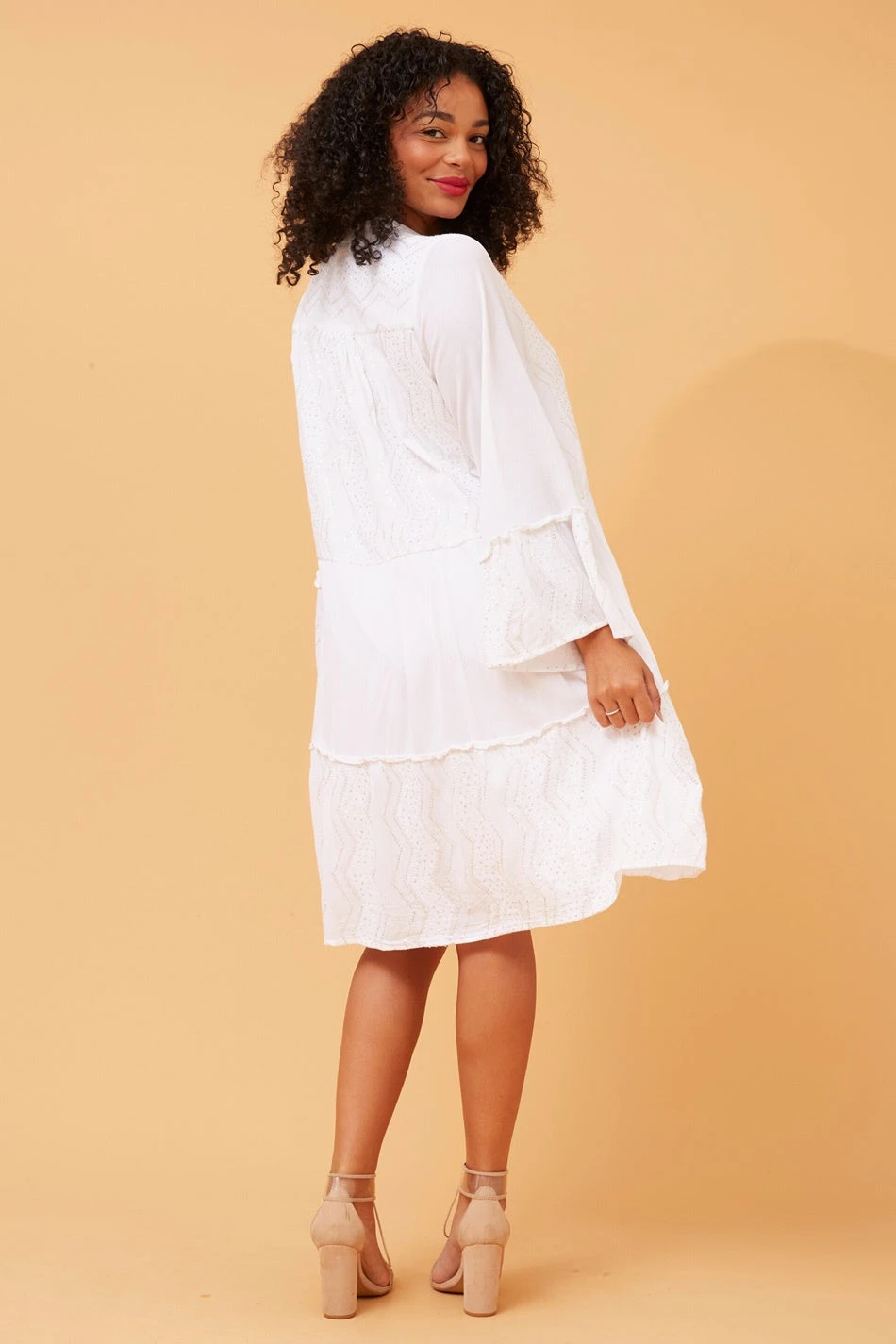 RENUKA SEQUIN DETAIL TIERED DRESS - Image 7