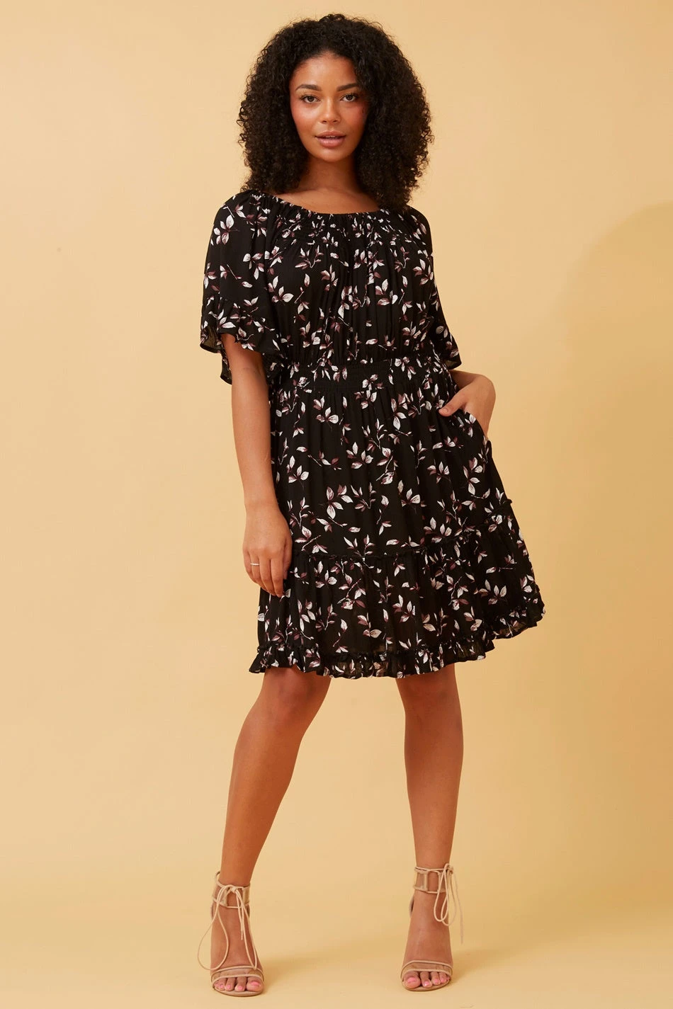 GRETA LEAF PRINT SHORT DRESS - Image 2