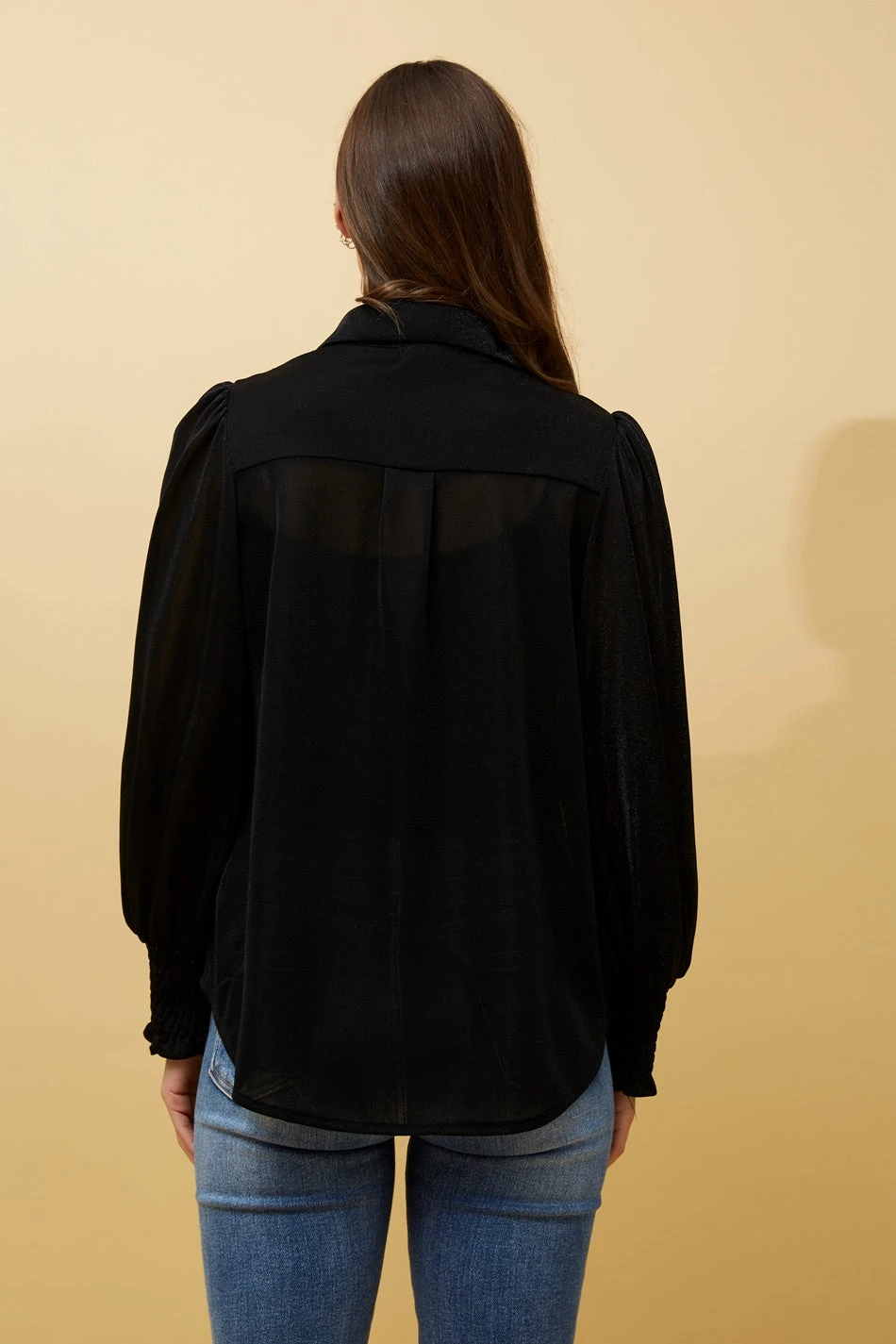 BESSIE LONG BALLOON SLEEVES GLITTER SHIRT - Image 7