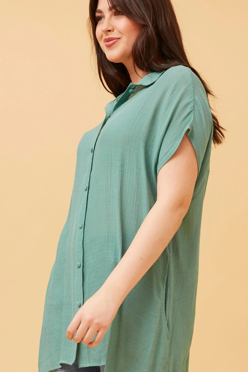 BLU ASYMMETRICAL HEM SHIRT - Image 5