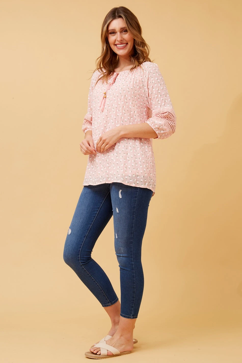 ANDREA FLORAL PEASANT TOP - Image 5