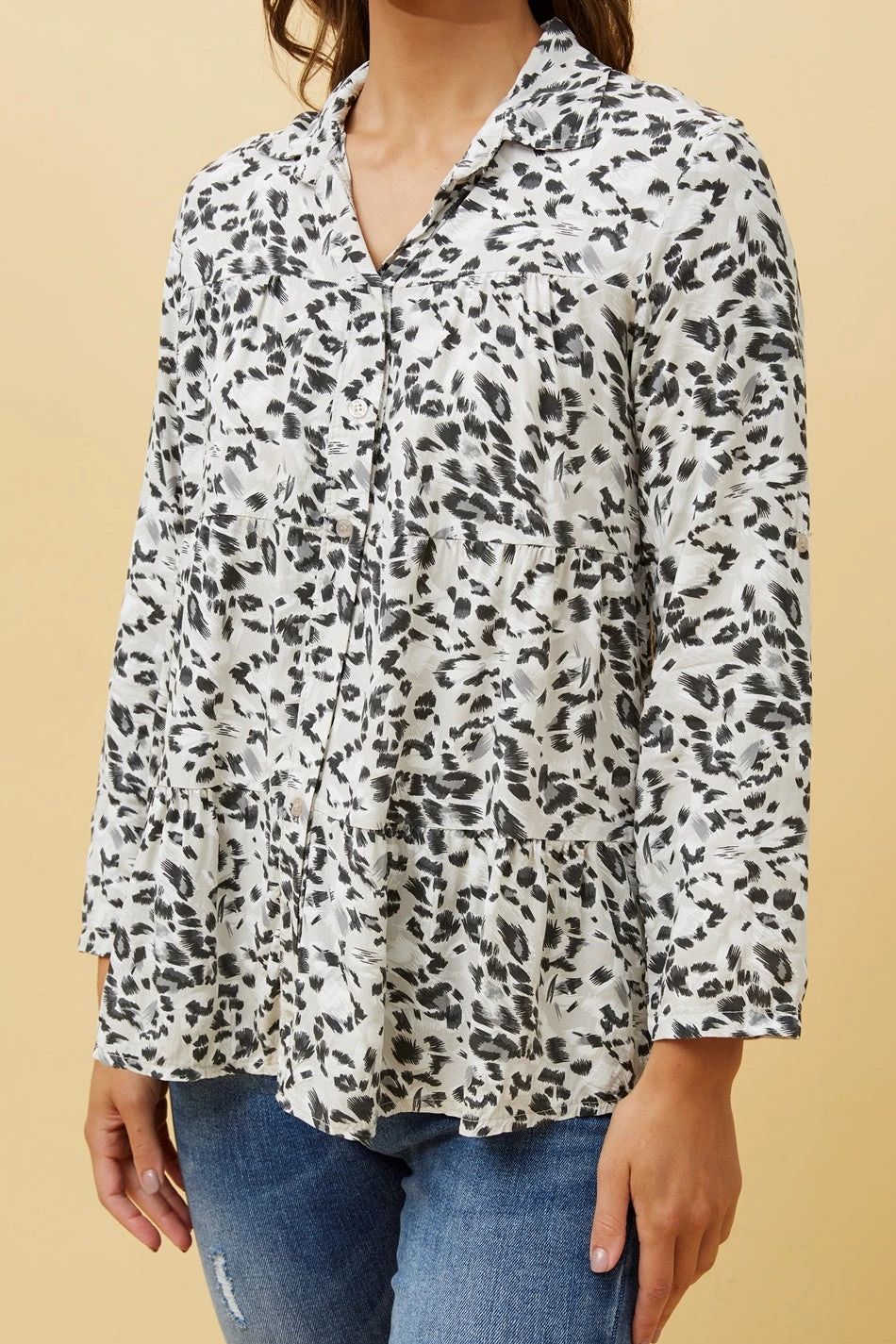 LILIANA ANIMAL PRINT TIERED TOP - Image 7