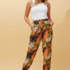 ZILA LEAF PRINT PANTS
