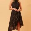 RIO HALTER NECK MIDI DRESS
