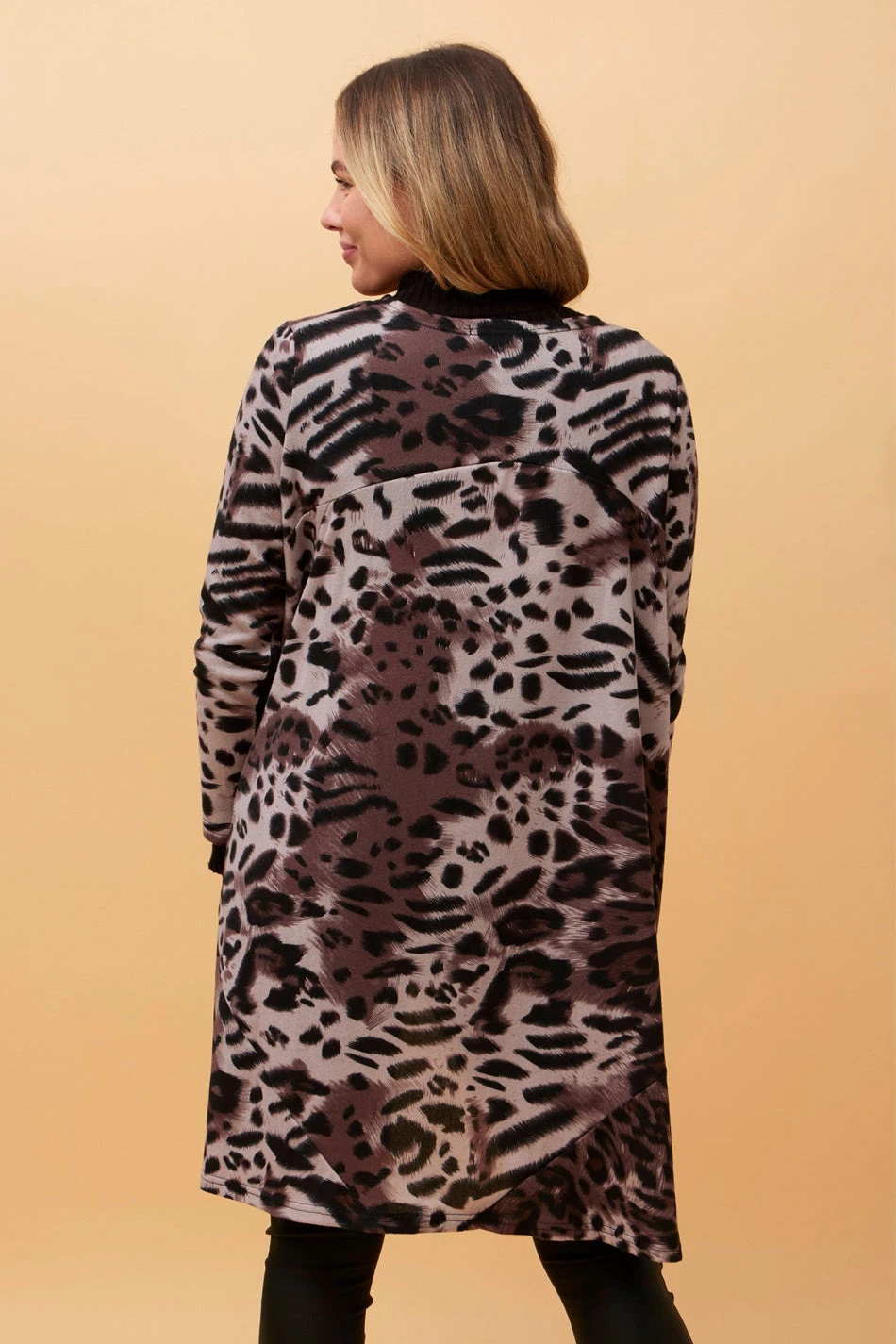 AIDEN ANIMAL PRINT WATERFALL CARDIGAN - Image 8
