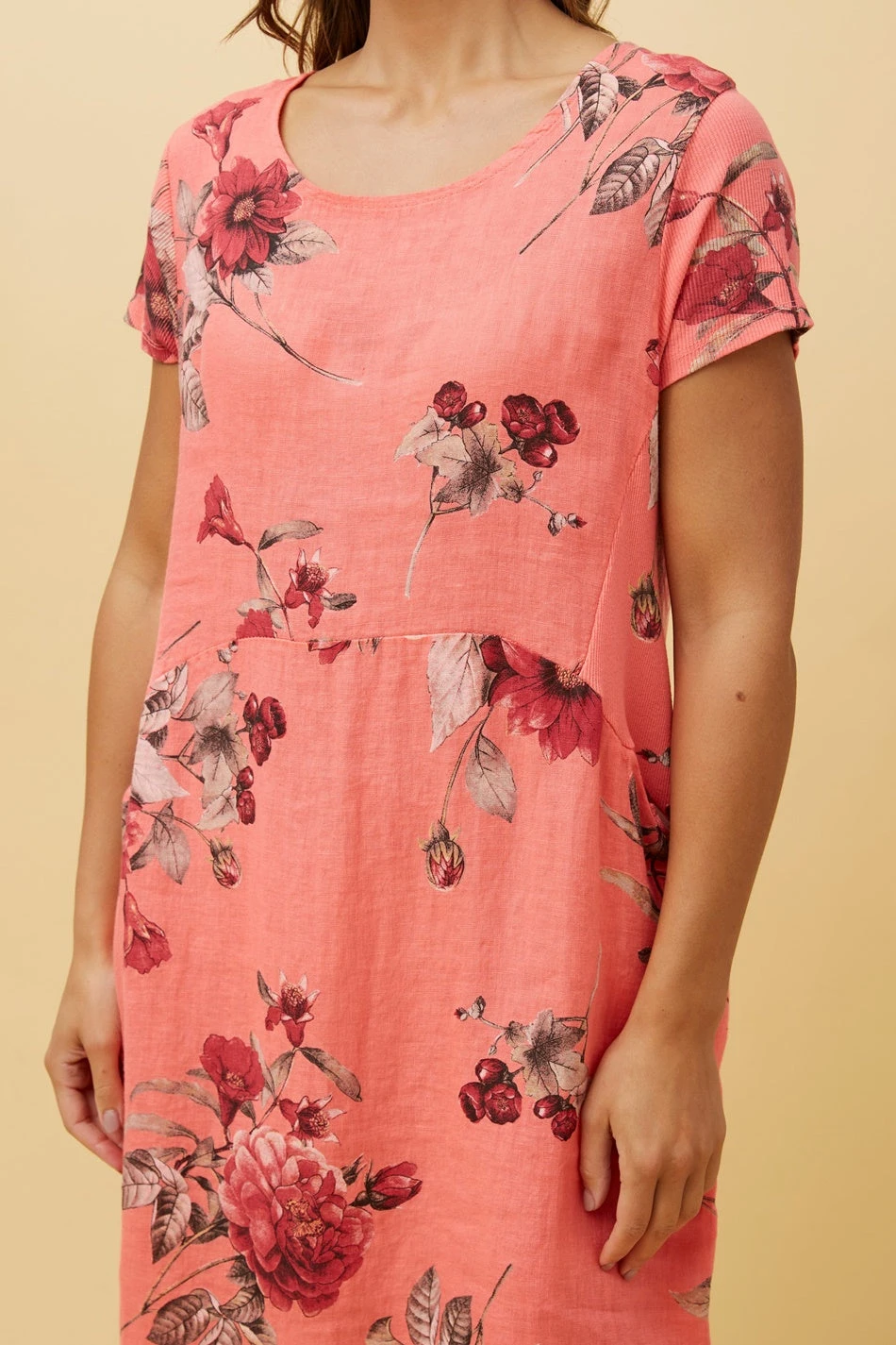 MESSINA FLORAL LINEN SHORT DRESS - Image 10