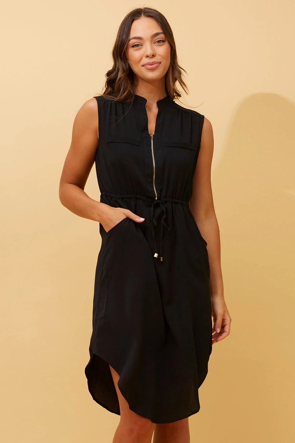 AMY ZIP FRONT SHORT DRESS - Image 3