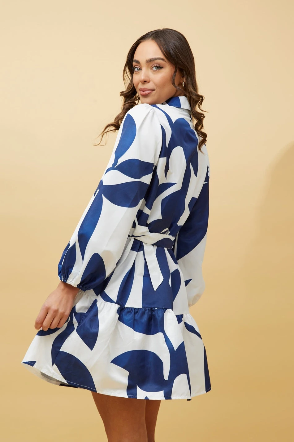 LEAF PRINT SHIRT DRESS - Image 8