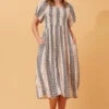 PRIYANKA ABSTRACT BOHO MIDI DRESS