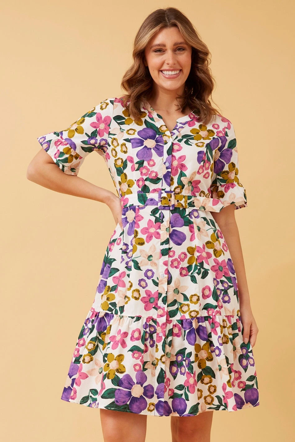 AVITA FLORAL BELTED DRESS - Image 3