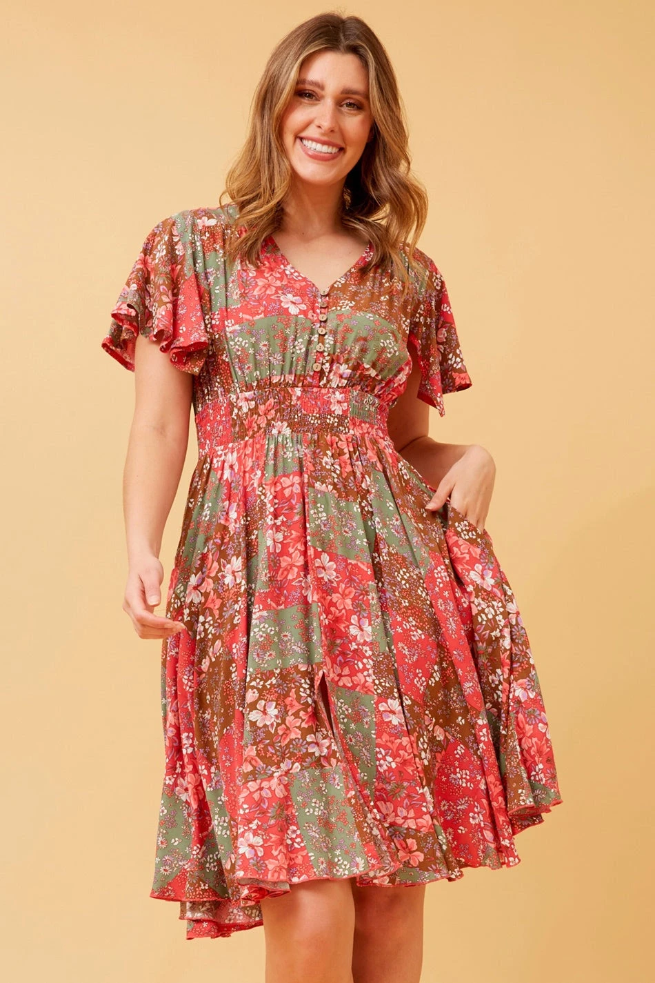 SANDY FLORAL BOHO SHORT DRESS - Image 3