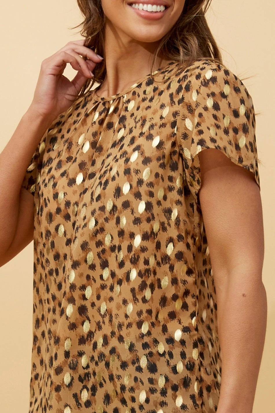 VITTIE ANIMAL FOIL PRINT TOP - Image 7