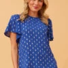 CANDICE GOLD FOIL PRINT TOP
