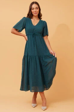 IVANA DIAMANTE STUDDED MAXI DRESS