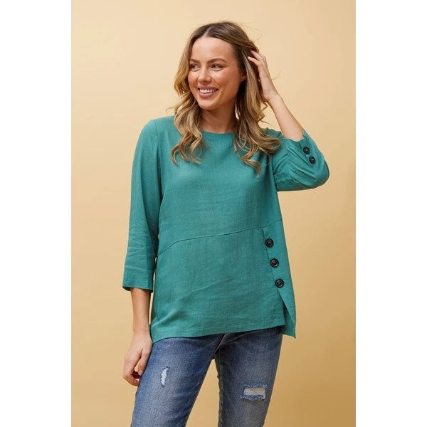 BUTTON DETAIL LINEN TOP - Image 14