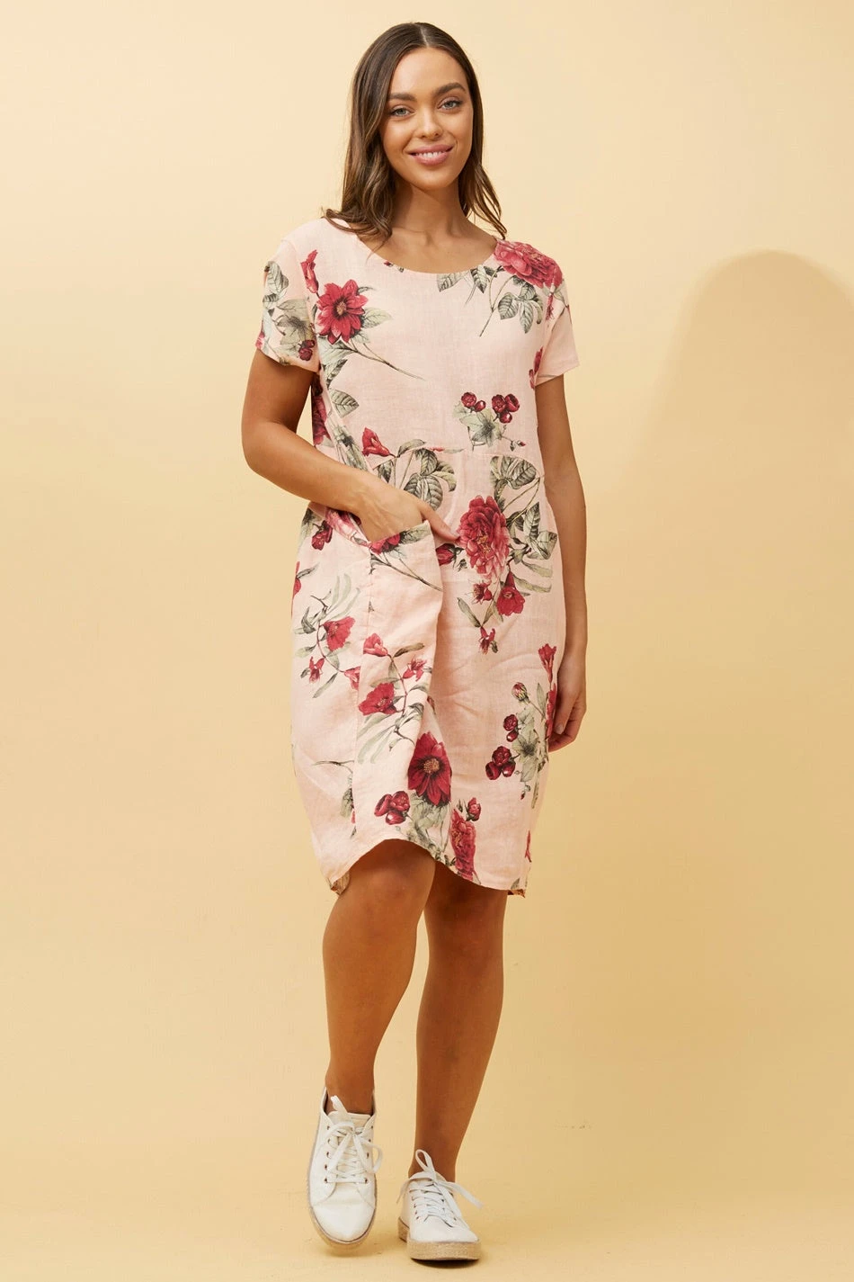 MESSINA FLORAL LINEN SHORT DRESS - Image 14